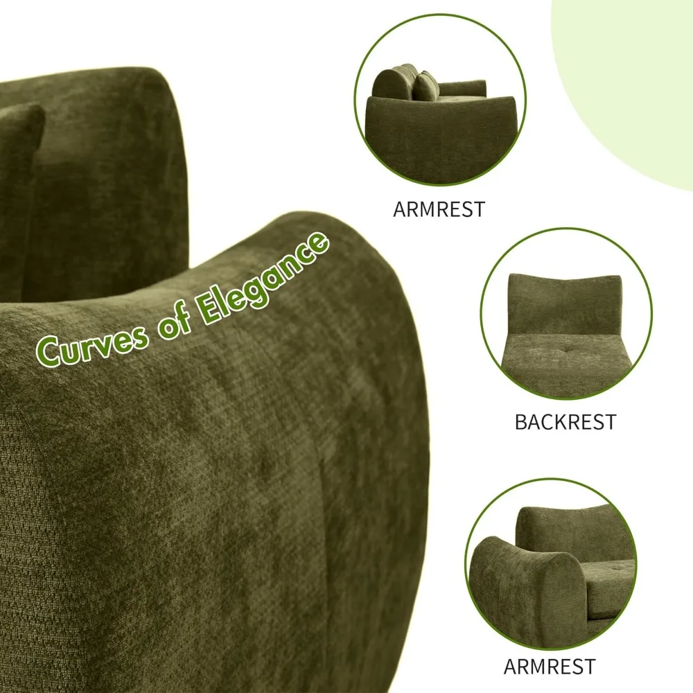 أريكة سحابة مقسمة مقاس 101.6 بوصة، أريكة بدون عظم للأرضية، سرير أريكة قابل للتحويل 4 في 1، أريكة وسادة معيارية #5