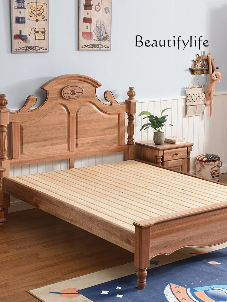 

Sandalwood solid wood bed American bed bedroom designer simple high-end creative