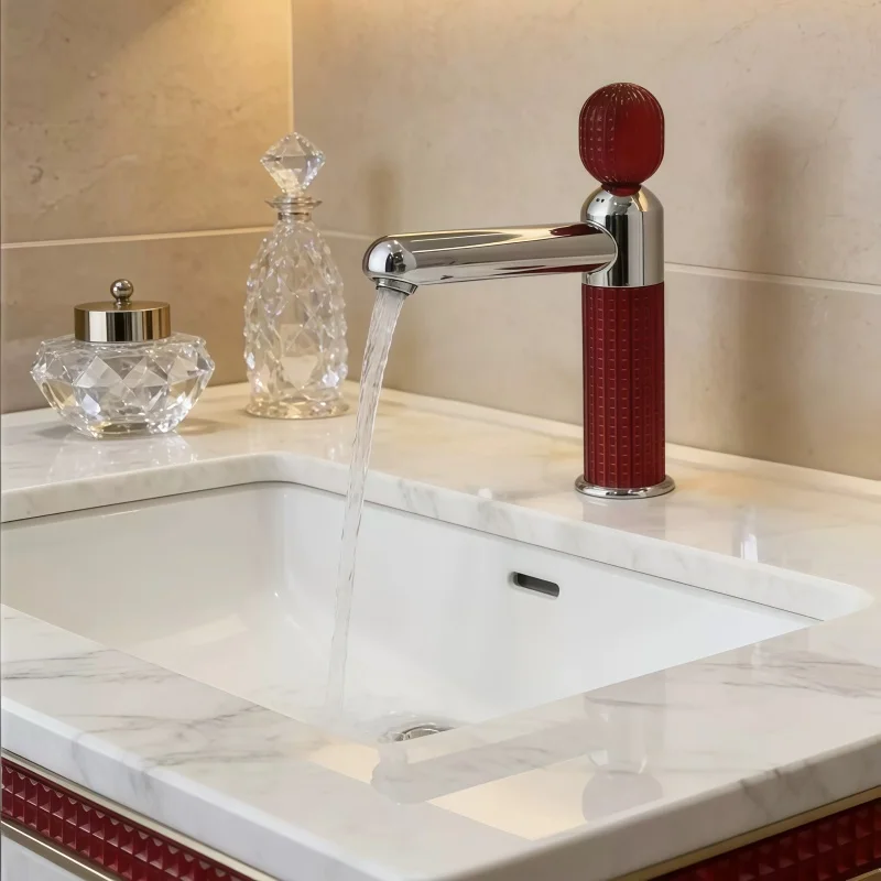304 Stainless Steel Luxury Faucet Hot and Cold Mixer Faucet Bathroom Basin Two-Mode Crystal Texture Faucet