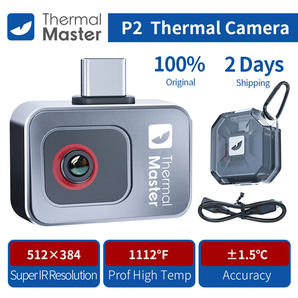 P2Pro Thermal Imager Magnetic Macro Lens 15X Zoom Infrared Thermal maging Camera for Phone PCB HVAC Check  and Repair Gadget