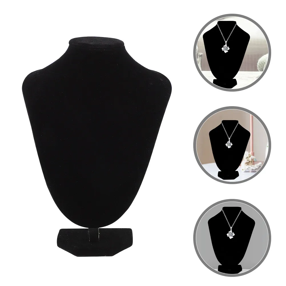 

2pcs Necklace Display Stand Black Mannequin Bust For Jewelry Chain Pendant Bracelet Ring Organizer Jewelry Rack Display Stand