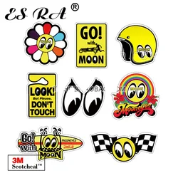 8 Pcs/Set Motor Decals Car Stickers Skateboard Decoration Moon Pegatinas Waterproof for Lugguage  Laptop Bicycle Pitcher