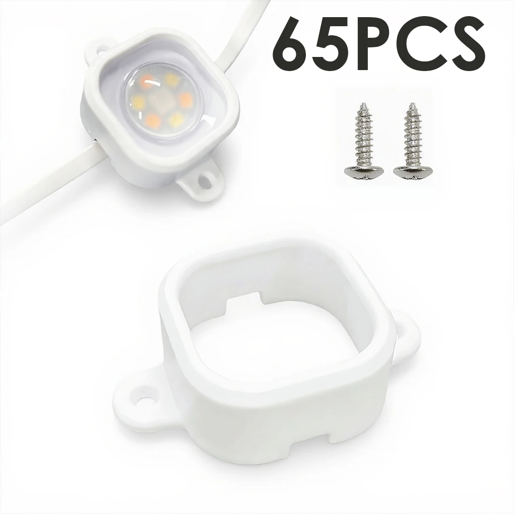 

65set Sturdy Bracket Clips For Outdoor LED Light Stability In Heavy Rain And Strong Winds Stable And Sturdy ABS