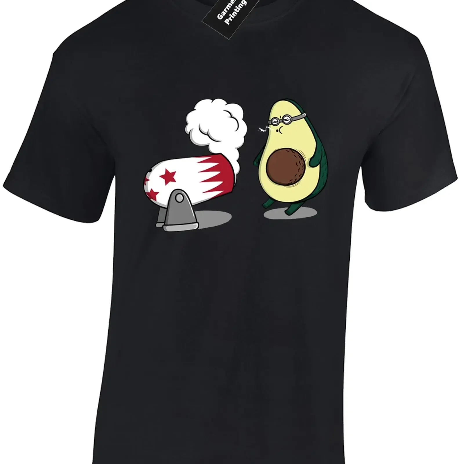 AVOCADO CANNON CIRCUS HERREN T SHIRT LUSTIG NIEDLICHER WITZ MODE KOCH BACKEN vintage Washed homme graphic Stylish Slightly