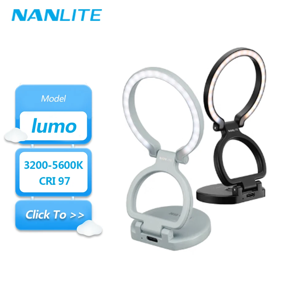 Nanlite lumo for Smartphone Magnetic Selfie Photography Fill Light with Phone Stand Grip On-board Control CRI 97 TLCI 98