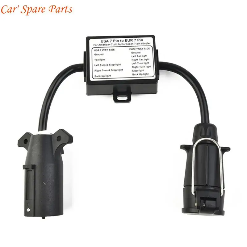 

Y4UA Easy Installation US Vehicle 7Pin Blade Socket to EU 7Pin Connector Trailer Light to EU Trailer Light Converter