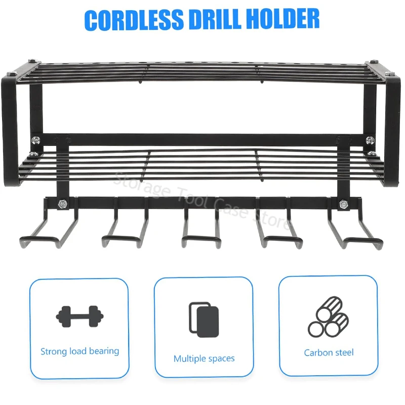 Power Tool Organizer Rack 3 Layer Electric Drill Tool Holder Storage Cabinet  Wall Mount Tool Shelf for Workshop Garage