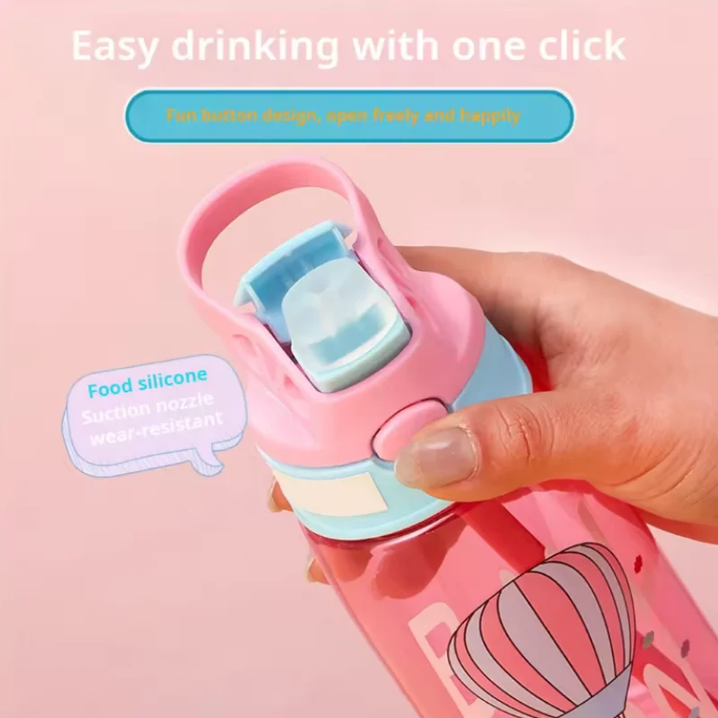 480ML Kids Sippy Water Bottles Creative Cartoon Feeding With Straws And Lids Spill Proof Portable Toddlers Drinkware Children