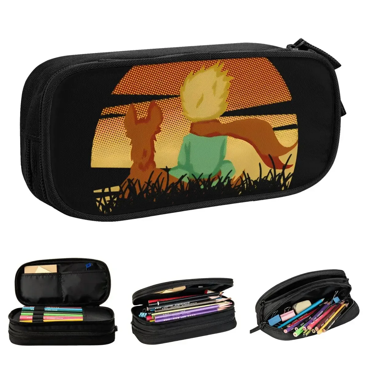 

The Little Prince Pencil Case Cute Prince and the Fox Pen Bag Kids Big Capacity School Supplies Gift Pencil Pouch