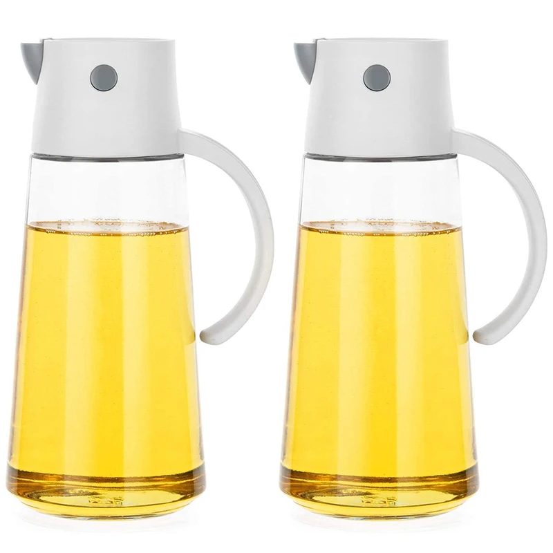 

2 Pack 22Oz Glass Olive Oil Dispenser Bottles For Kitchen Cruet With Gravity Cap