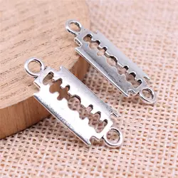 Decoration Razor Blade Connector Charms Jewelry Making 29x11mm 20pcs