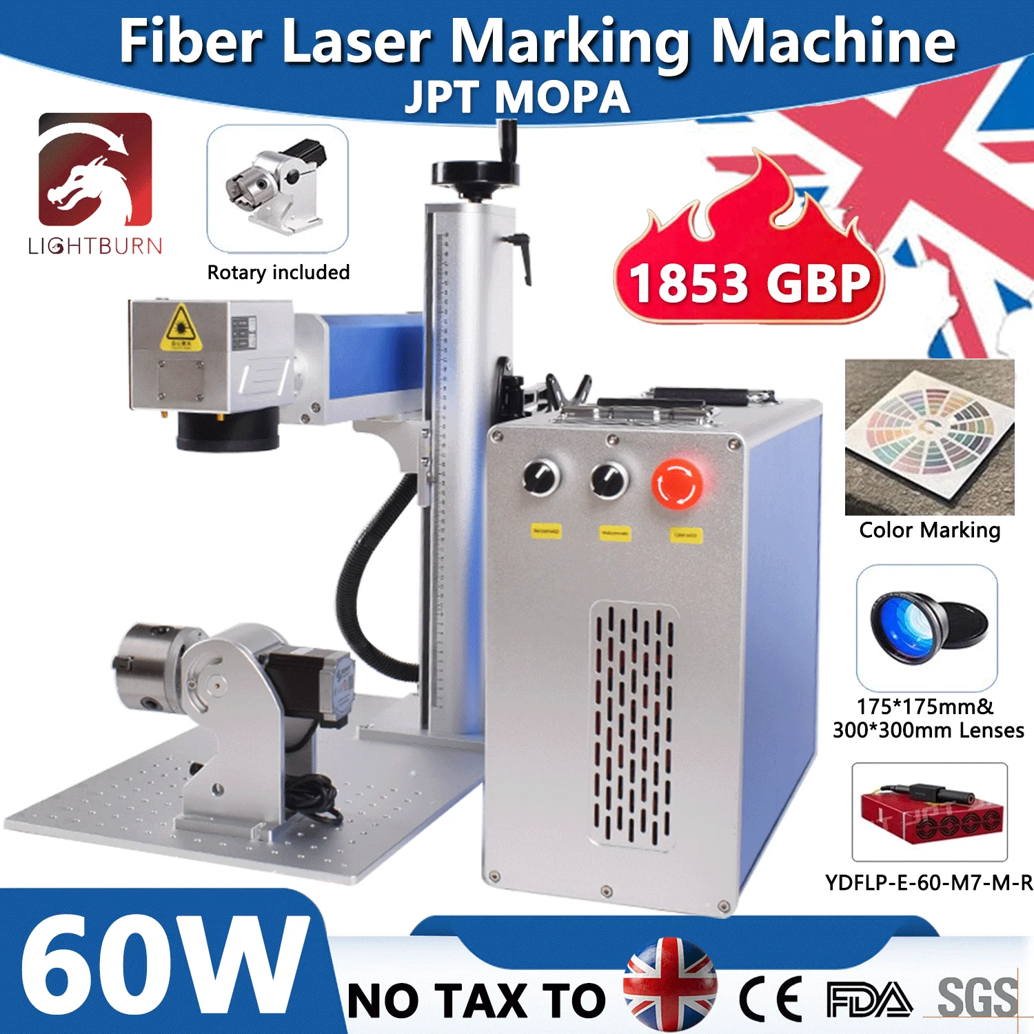 

60W JPT Mopa Fiber Laser Marking Cutting Machine Deep Laser Engraving for Drilling Ngraver for All Metal Jewelry Laser Engraver