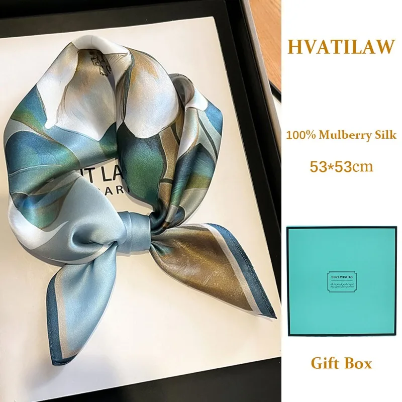 

New 100% Real Silk Scarf Women Fashion Neck Scarf Mulberry Foulard Kerchief Bandana Hair Shawl Scarves Echarpes Bufanda Gift Box