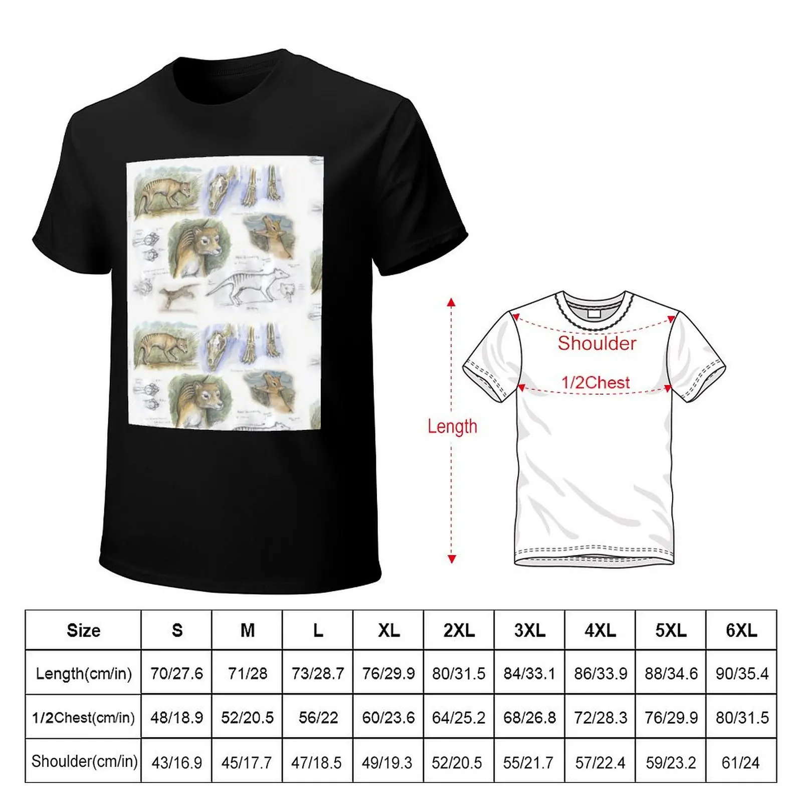 Thylacine journal T-Shirt Basic Simple Casual Short Sleeve Tee