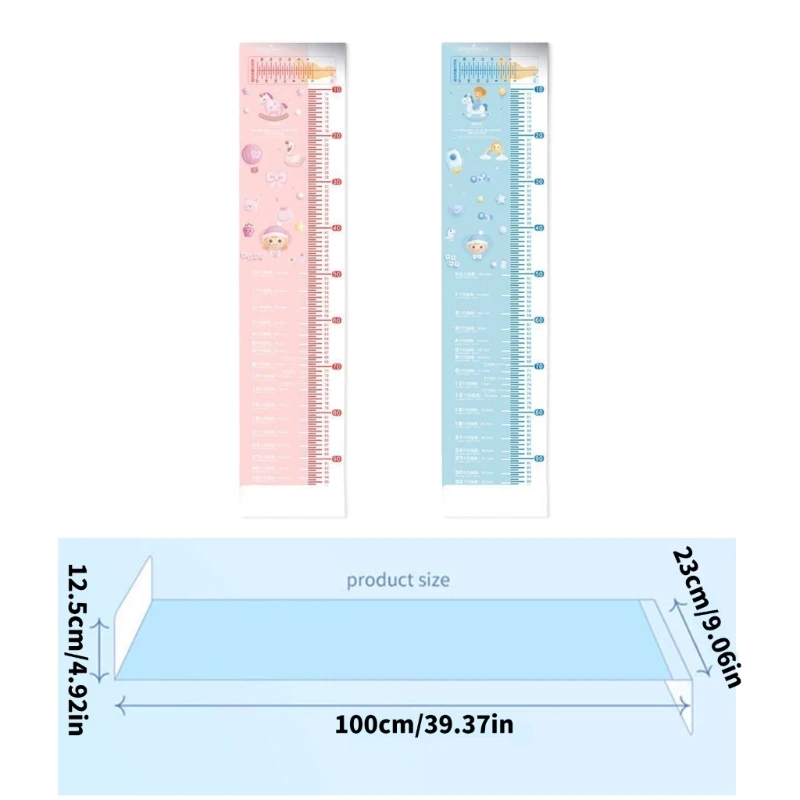 Foldable Baby Height Measuring Mat Cartoon Pattern Infant Height Ruler for Easy and Accurate Growth Monitoring