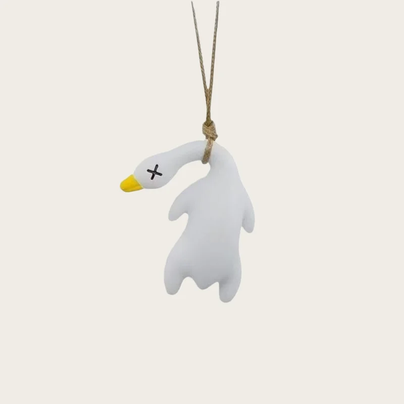 2Pcs Fashion UV Photochromic Color Change Duck Keychain Cute Cartoon Goose Pendant Decor For Bag Car Keyrings image 4