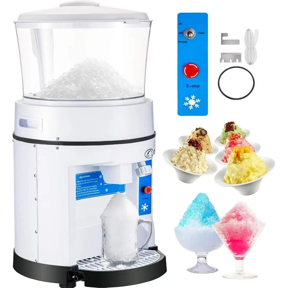 

110V Commercial Ice Shaver Crusher 1100LBS/H with 17.6 LBS Hopper, 350W Tabletop Electric Snow Cone Maker 320 RPM