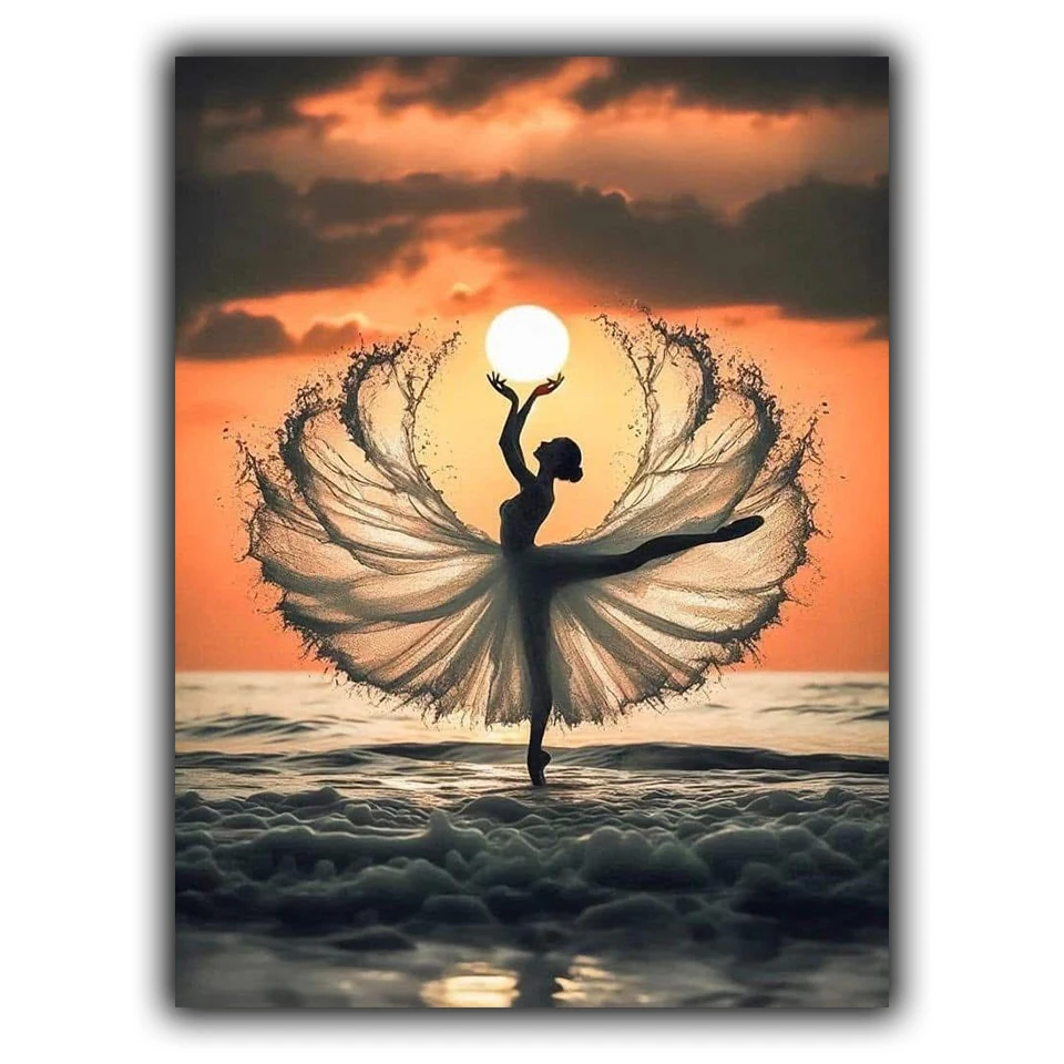 

Diamond Painting Ballet Dance Women Full Square Round Rhinestones Diamond Mosaic 2025 New Embroidery Sale Kids Room Decor