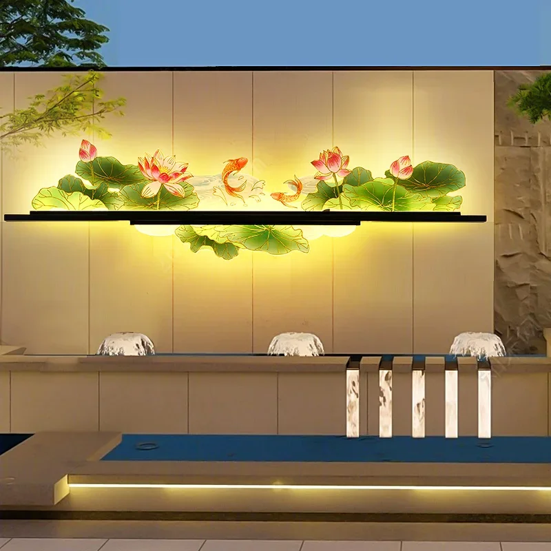 BERTH Electricity Outdoor Mural Lamp Creative Landscape Waterproof Mural Courtyard Wall Garden Communit Decoration Painting