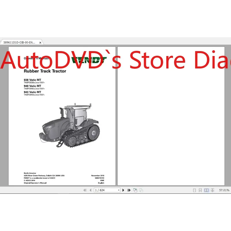 AutoDVD Fendt Euro Agricultural Полный 01.2020 PDF DVD Руководства по обслуживанию мастерской