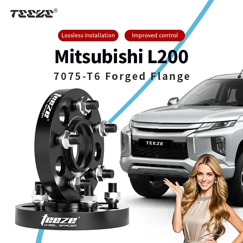 

Teeze 2/4pcs 6x139.7 67.1 M12 x 1.5 Hub Centric Black Forged wheel spacer For Mitsubishi L200 15/20/25/30/35mm