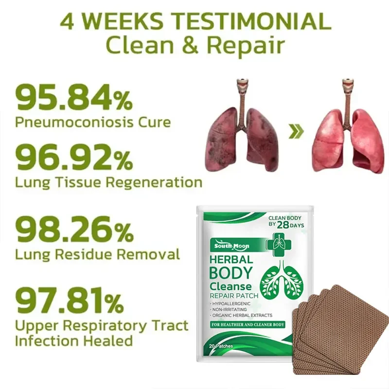 Lung Cleanse Detox Patch Support Respiratory Health Mucus Clear Quit Smoking Aid Asthma Relief Altitude Sickness For Lung Health