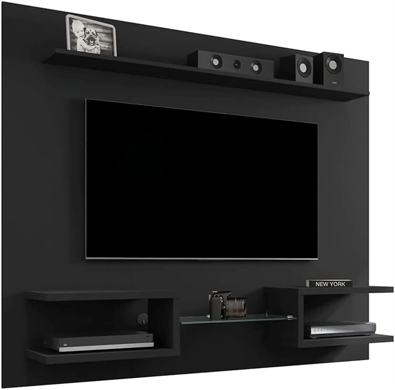 Plaza Floating Entertainment Center for Living Room Wall Mounted TV Stand with Display Shelves Fits up to 50