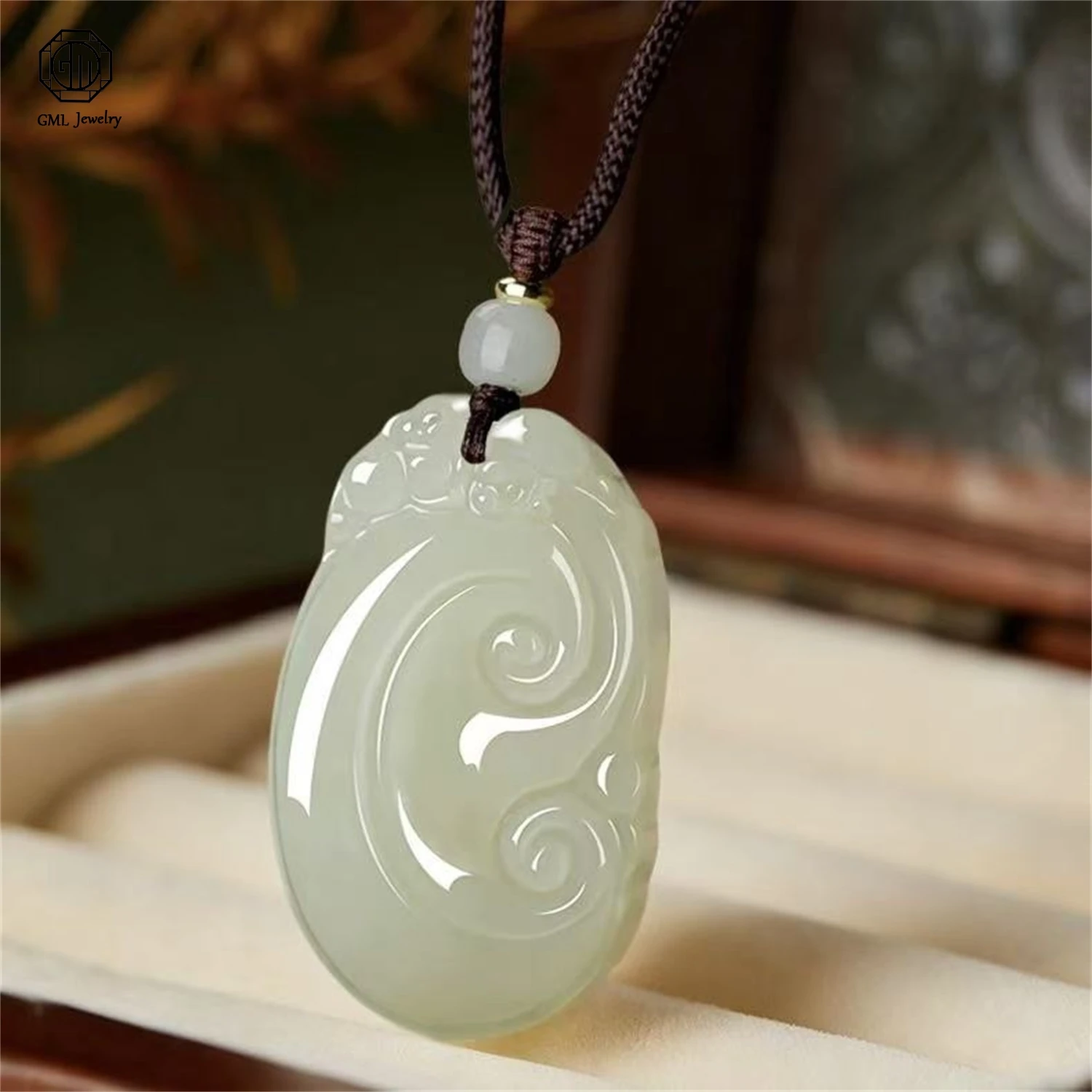 

Натуральный нефритовый кулон из хэтяньского нефрита в форме тыквы-горлянки, приносящий удачу, классическое украшение, подарок для семейного благополучия, унисекс, для вечеринок и фестивалей, нефритовое ожерелье