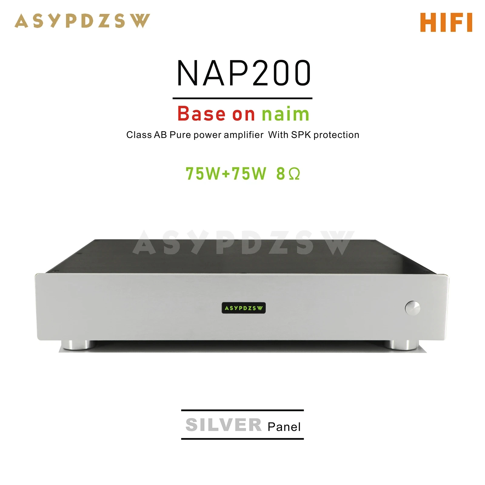 

Class AB HIFI NAP200 Power amplifier Base on UK NAIM With SPK protection 75W+75W 8R