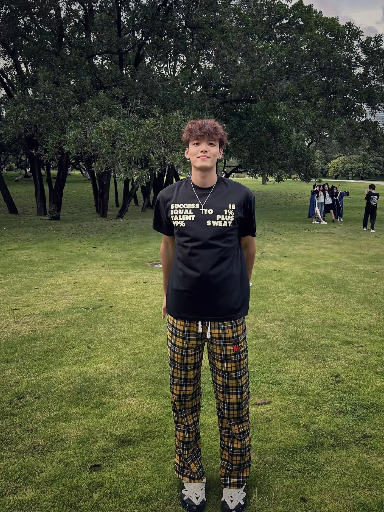 

American Sle Men's Casual Plaid Wide Leg Pants Lazy Straight Leg Trousers Four Seasons Loose Daily Match Couple