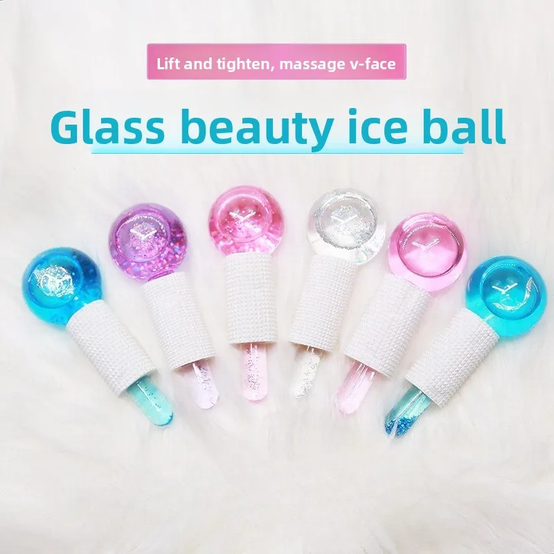 

Pink Quartz Ice Globe Facial Massager, Cryotherapy Cooling Ball for Puffiness & Skin Tightening, Glass Therapy