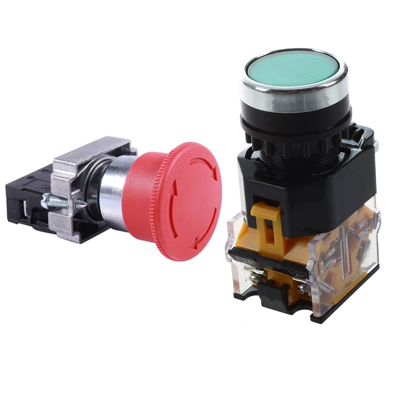 2025 Trend 22Mm NC Red Mushroom Emergency Stop Push Button Switch 600V 10A ZB2-BE102C XB2-BS542X1 & LA38-11/203 Push Button Mome