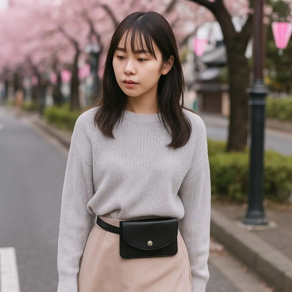 

Detachable Waist Belt With Bag 2 in 1 Fanny Pack Waistband Waist Bag Flap Solid Color PU Leather Coin Purse Small Square Pouch