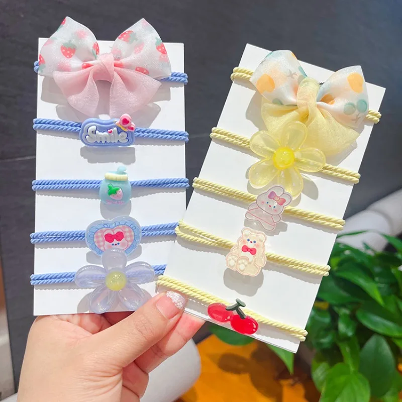

Kids Hair Elastics 5 Pack Butterfly Flower Rubber Bands Toddler Ponytail Holders Soft Non Slip Cute Daily Hair Accessories Gift