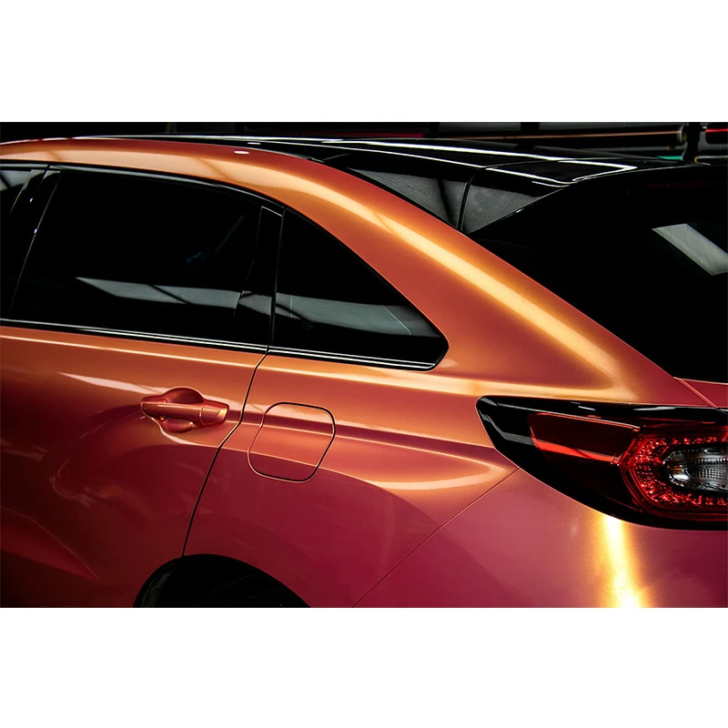 Chameleon Grey Blue Self Adhesive Vehicle Glossy Truck Decorative Protection Stickers Sleek Car Wrapping Vinyl