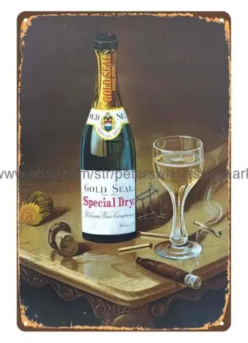 man cave wall art restaurant pub Superb Gold Seal Wine metal tin sign tin sign