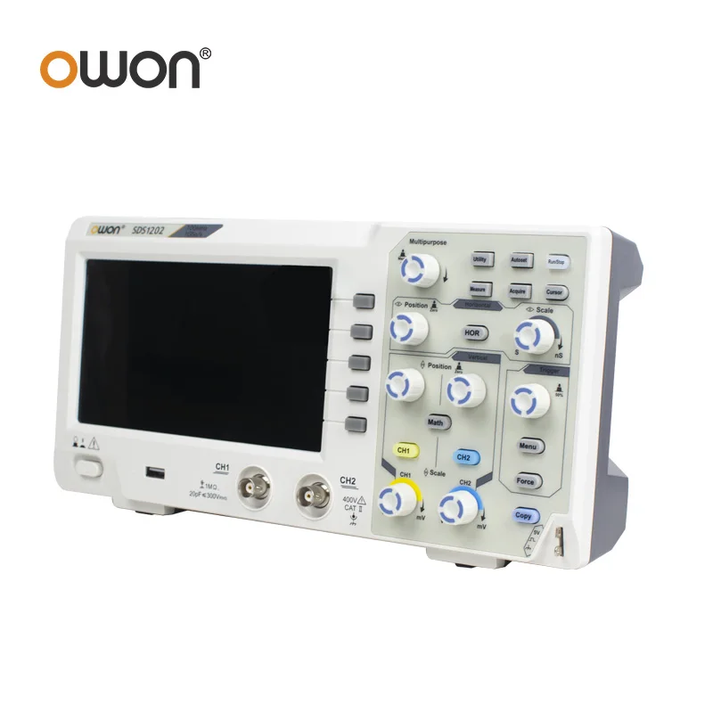 OWON SDS1202 Digital Oscilloscope 200MHz 1GS/s  2-Channel 7 inch High Resolution LCD SCPI and LabVIEW Supported