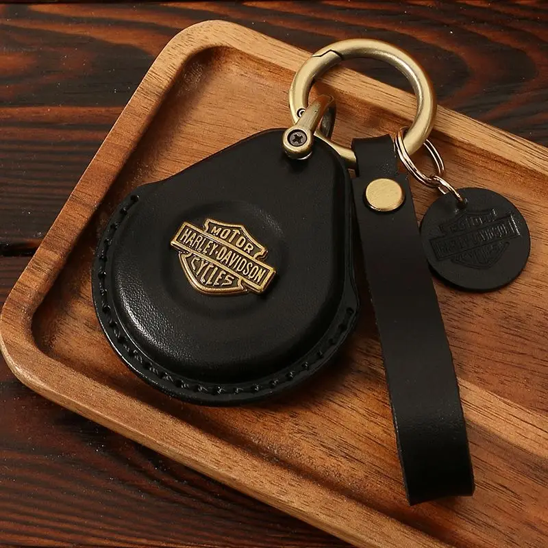 Étui en cuir véritable pour clé intelligente, housse Fob pour Harley Davidson 883 X48 1200, porte-clés de motos, Modifications en laiton pur