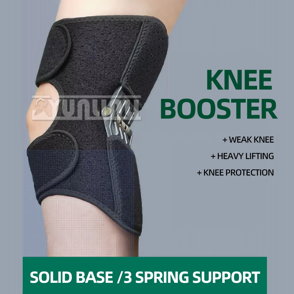 Non-slip Joint Support Knee Pads Knee Patella Strap Breathable Power Lift Spring Force Knee Booster Tendon Brace Band Pad