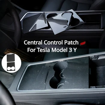 Zentraler Steuerpatch für Tesla Model 3 Y, Mittelkonsolen-Panel, ABS-Abdeckung, passend für Original-Auto-Schutzaubehör 2023