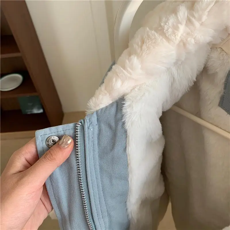 Women Winter 2023 New Cotton Coat Popular Cotton Coat Loose and Thickened Cotton Coat Top Trendy Imitation Lamb Wool