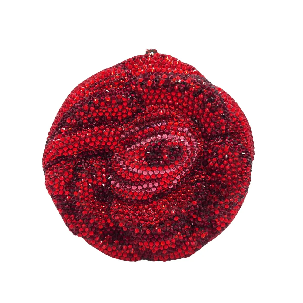 Flower Crystal Bag Round Bud Diamond Dinner Bag Flat Bottom Full Diamond Banquet Women's Luxury Bags Designer Borsa Luxury Donna