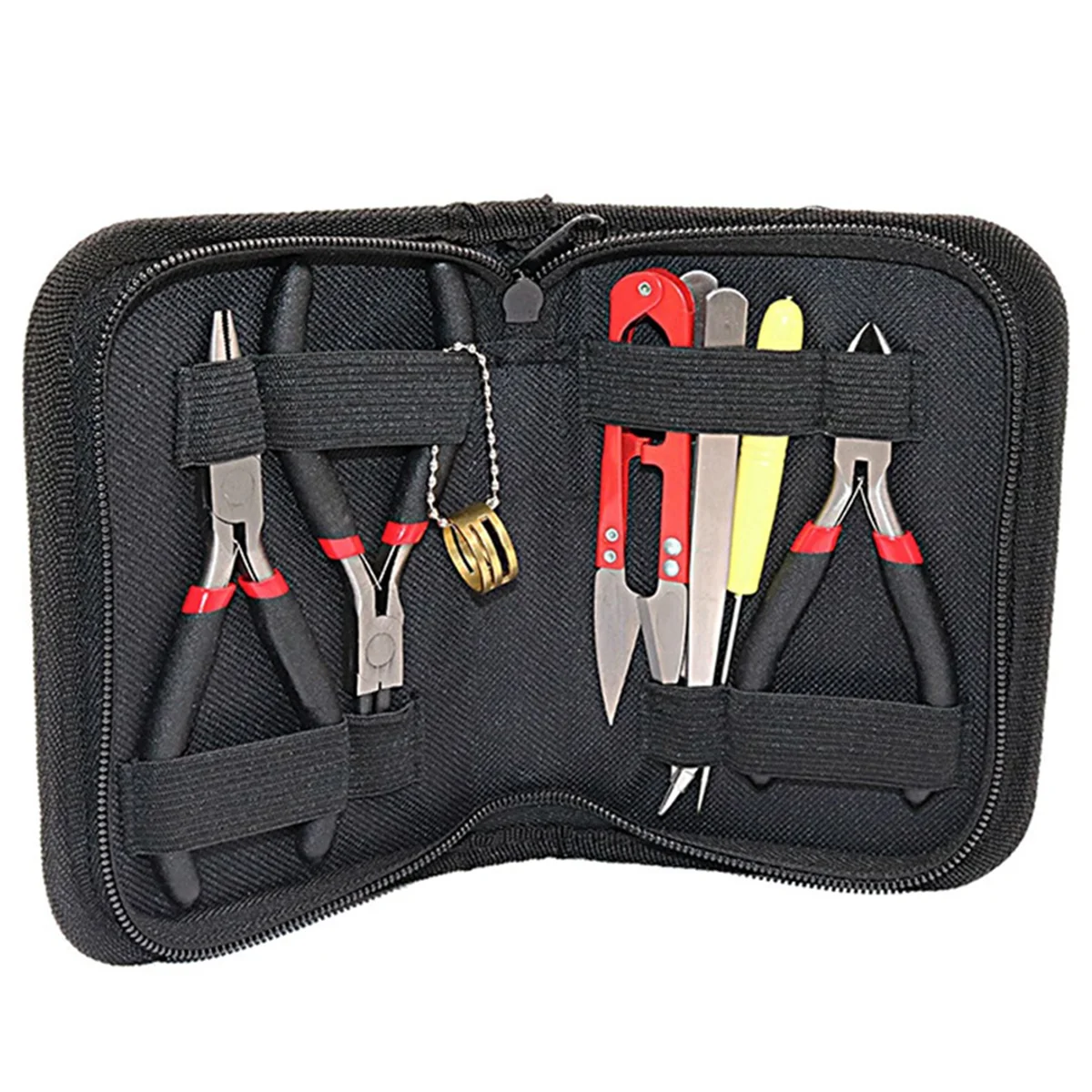 8Pcs/Set Jewelry Making Tool Kits Pliers with Round Nose Plier Side Cutting Pliers Wire Cutter Scissor Beading