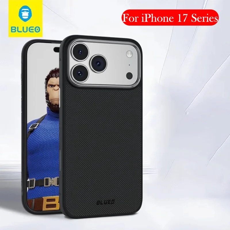 

Blueo Magnetic Case For iPhone 17 Pro Max Kevlar Carbon Fibre Back Cover Case for IPHONE 17 PRO