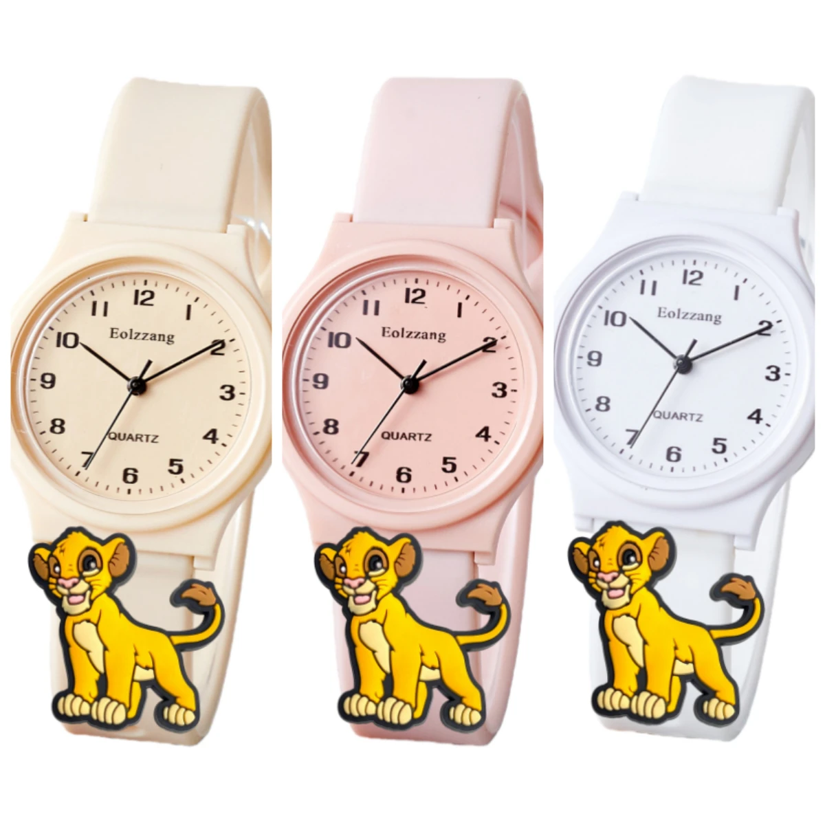مشاهدة Kawaii الأسد الملك سيمبا بنين بنات ساعات أطفال الحد الأدنى لطيف الأطفال الكرتون ساعات المعصم هدايا للأطفال فتاة ساعة
