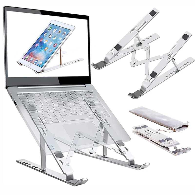 Metal Foldable Laptop Stand Universal Non-slip Bracket Support for Macbook Pro Air Lenovo Notebook Laptops Mount Holder Feets