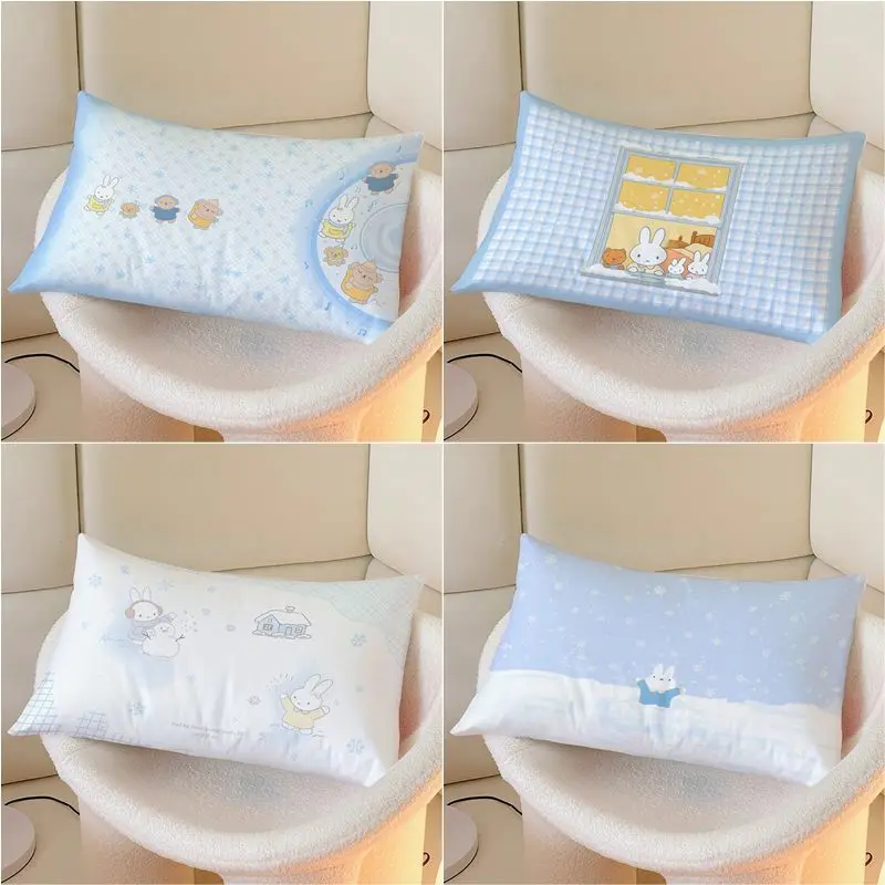 Miffy Water Color Pillow Snowflakes Cute Bedroom Dormitory Bedside Lunch Break Pillow Core Vehicle Mounted Sofa Lumbar Cushion