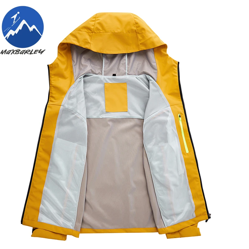 Maxbarley Men Jacket Fashion Hooded Outdoor Mountaineering Lightweight Coat Casual Daily Style Windproof Spring Autumn Garment