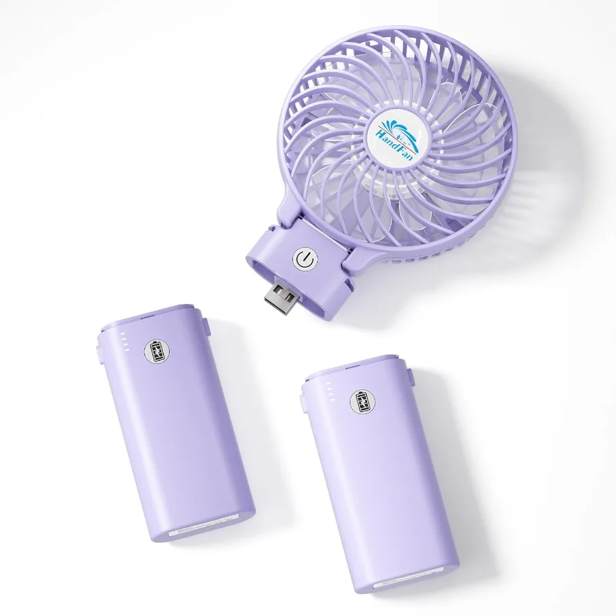 

10400mAh Personal Handheld Fan 40Hrs LongLasted Hand Fan Rechargeable Mini Cooling Fans Foldable Heavy Duty Battery Fans Portab