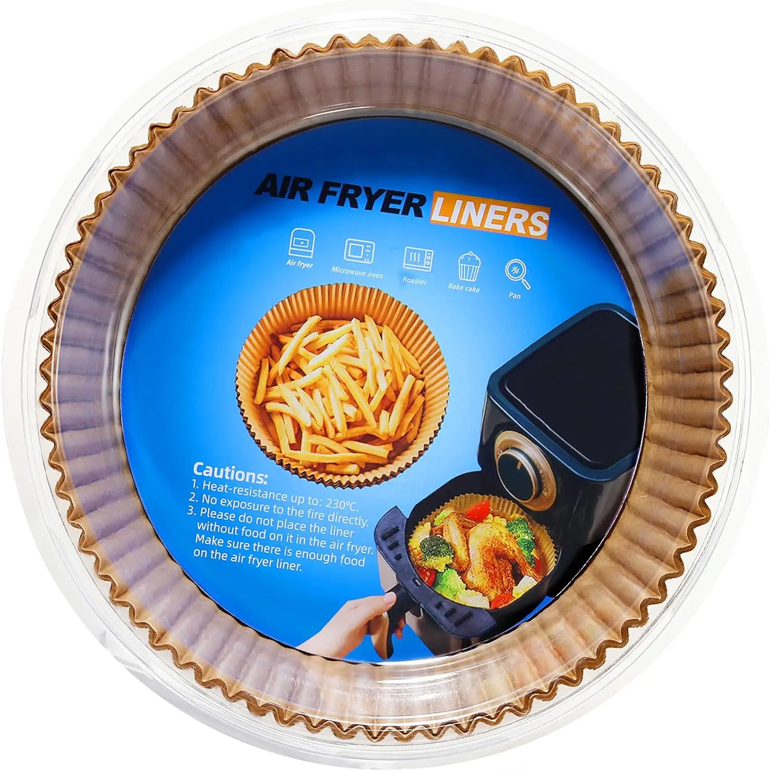 Non-Stick Air Fryer Liners Set of 50, Food Grade, Prevents Sticking & Mess, Enjoy Hassle-Free Cooking and Healthy Meals